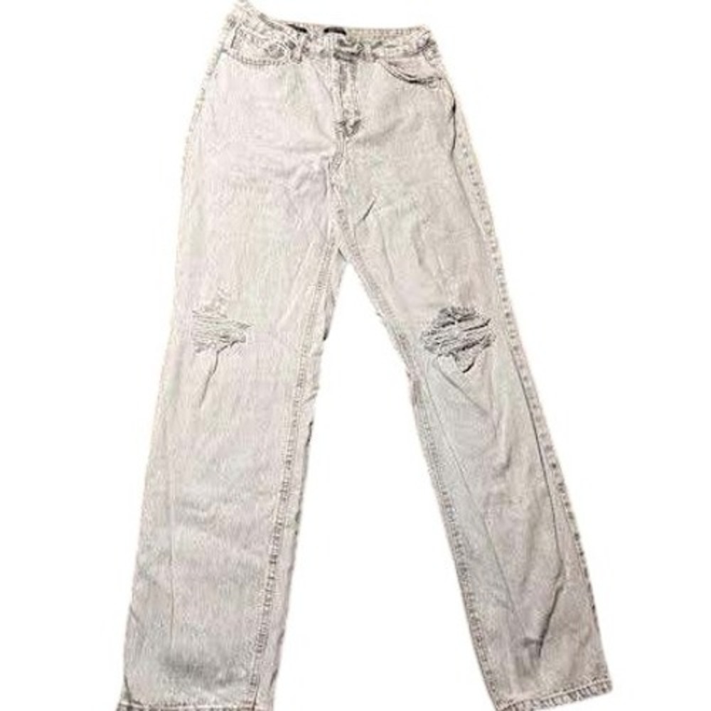 Wild Fable Jeans High Rise Straight‎ Distressed Size 8 Light Acid Wash